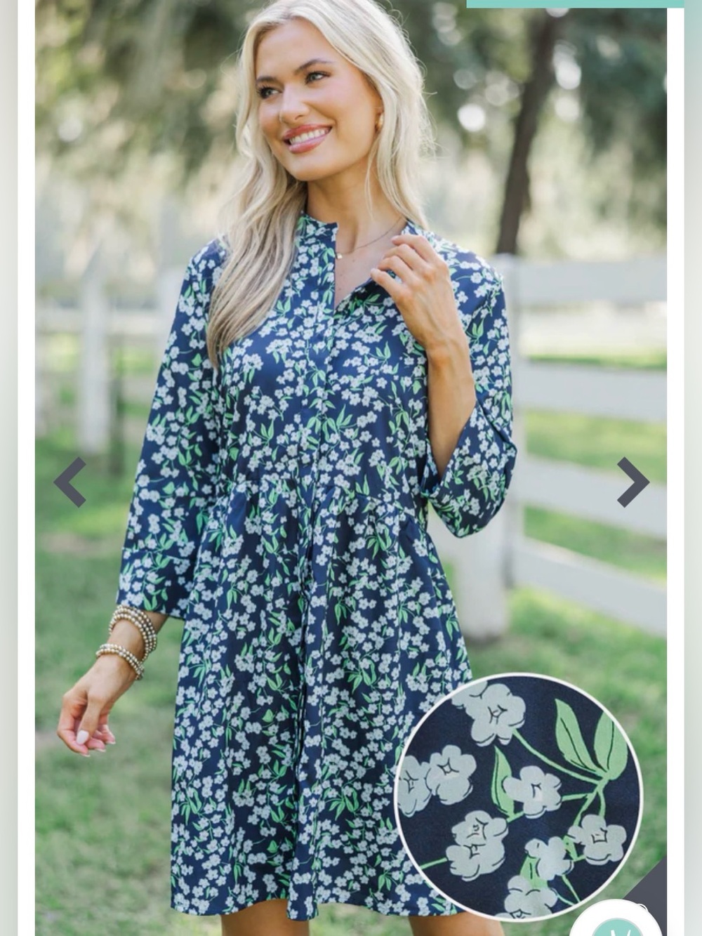 Shop The Mint - Always The One Navy Blue Floral Shift Dress